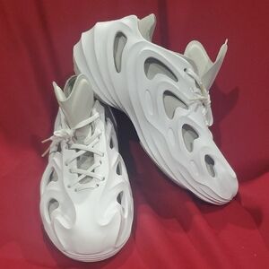 Adidas AdiFOM Q White and Gray Athletic Shoes with Futuristic Design